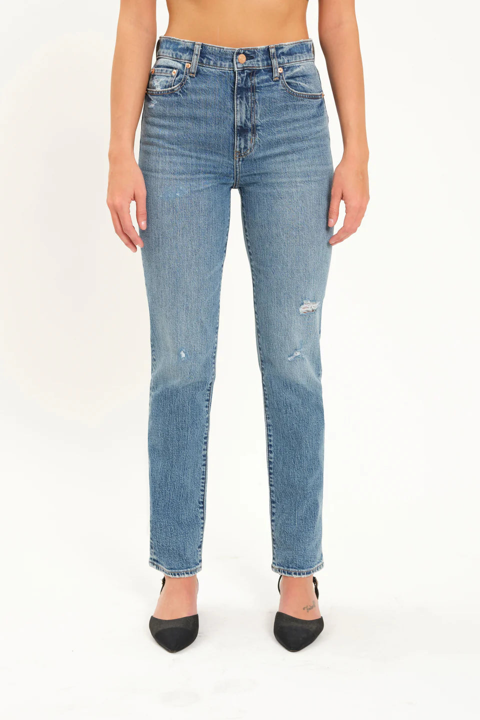 Smarty Pants High Rise Slim Straight Jeans in Brooklyn Vintage by Daze Denim Daze Denim 