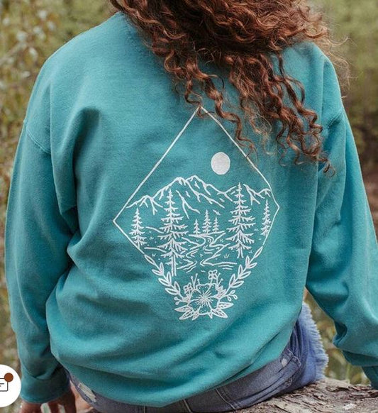 Take me to the Wildflowers Pullover Montana Scene 