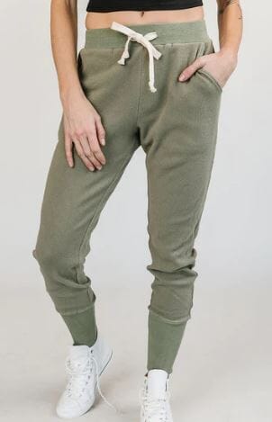 Ampersand Avenue Waffle Knit Jogger - Willow jogger Ampersand Avenue 