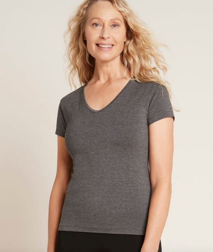 Boody V-neck T-shirt - dark grey marl Top Unapologetic Boutique 