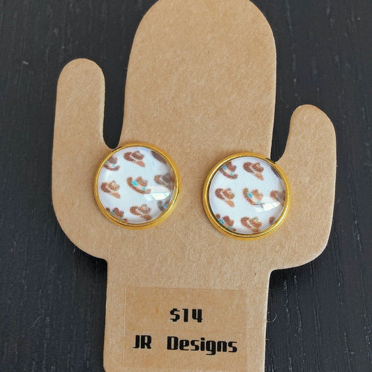 Cowgirl Button Earrings JR Designs 
