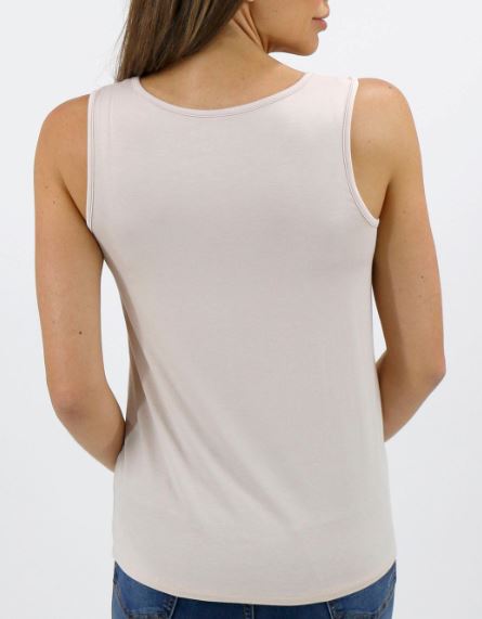 Cut-out Perfect Scoop Neck Tank - Linen sleeveless top Grace & Lace 