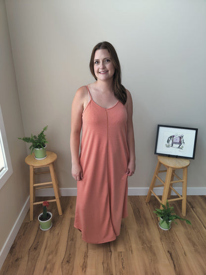 Everly Maxi Dress - Salmon Dress Three Bird Nest 