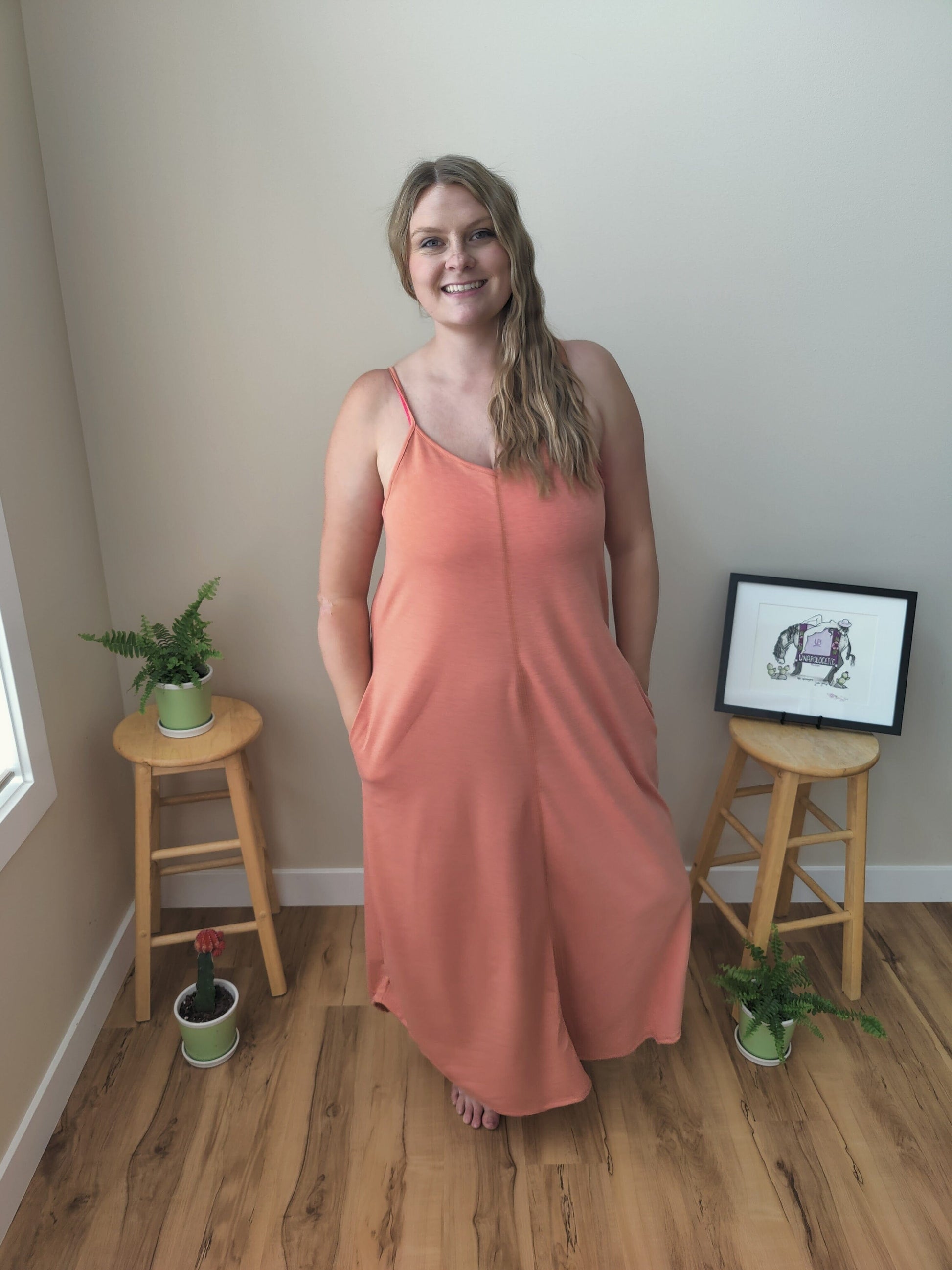 Everly Maxi Dress - Salmon Dress Three Bird Nest 