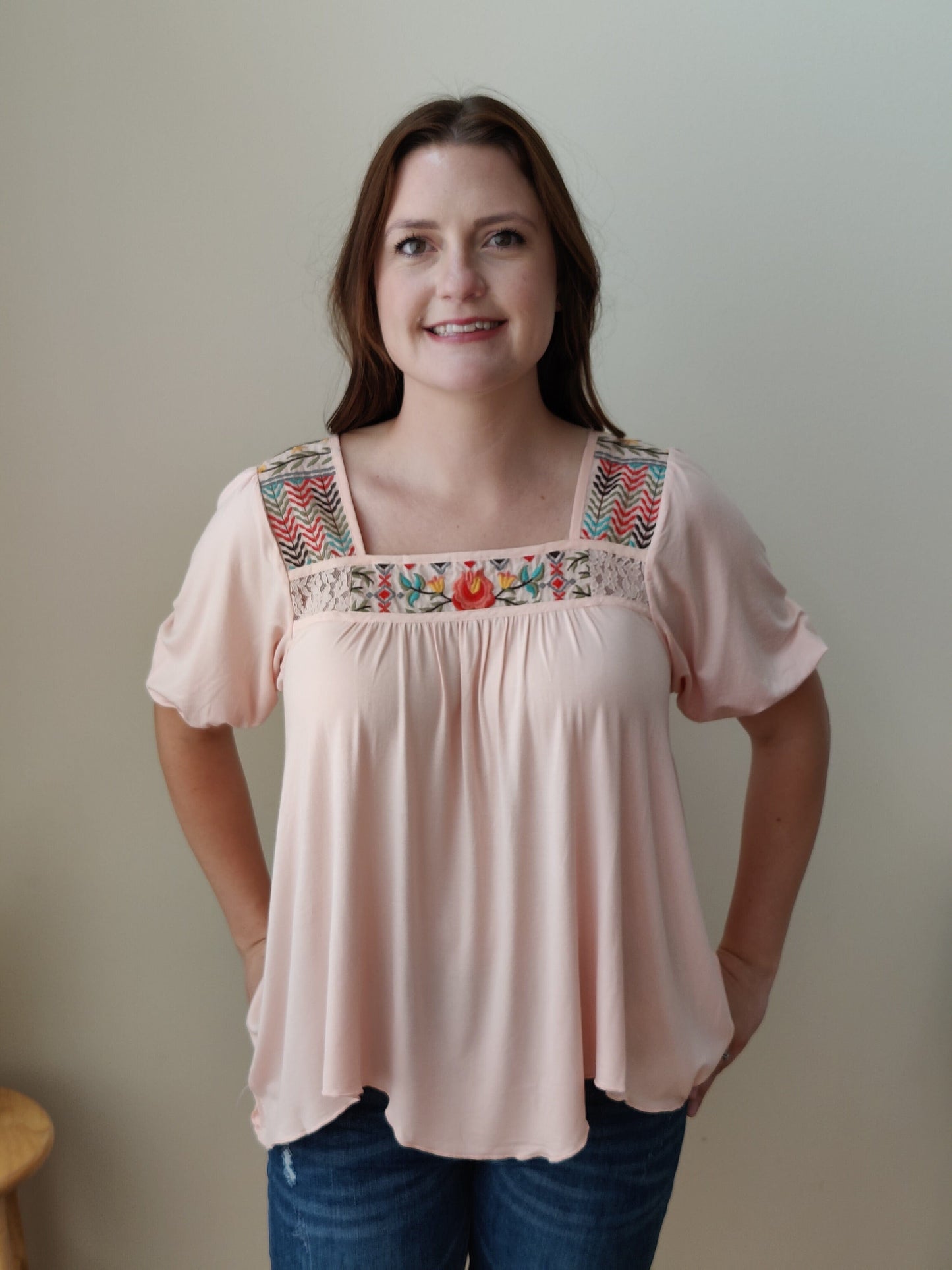 Island Embroidered Top - Blush Top Grace & Lace 