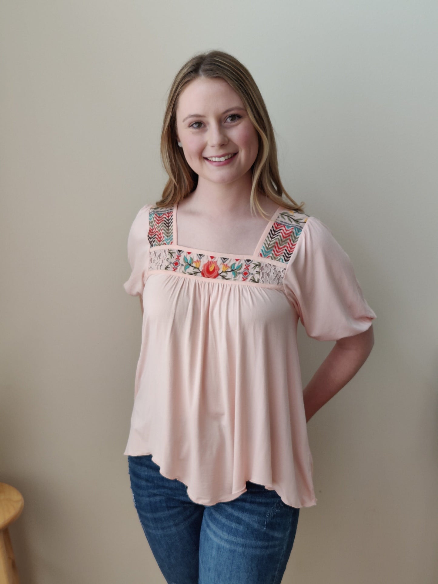 Island Embroidered Top - Blush Top Grace & Lace 