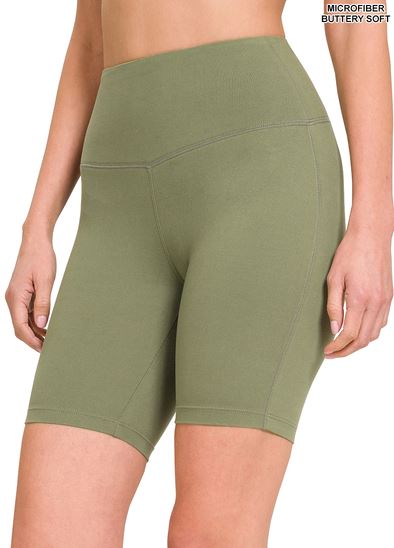 Jill Bike Shorts - Olive Green Shorts Zenana 