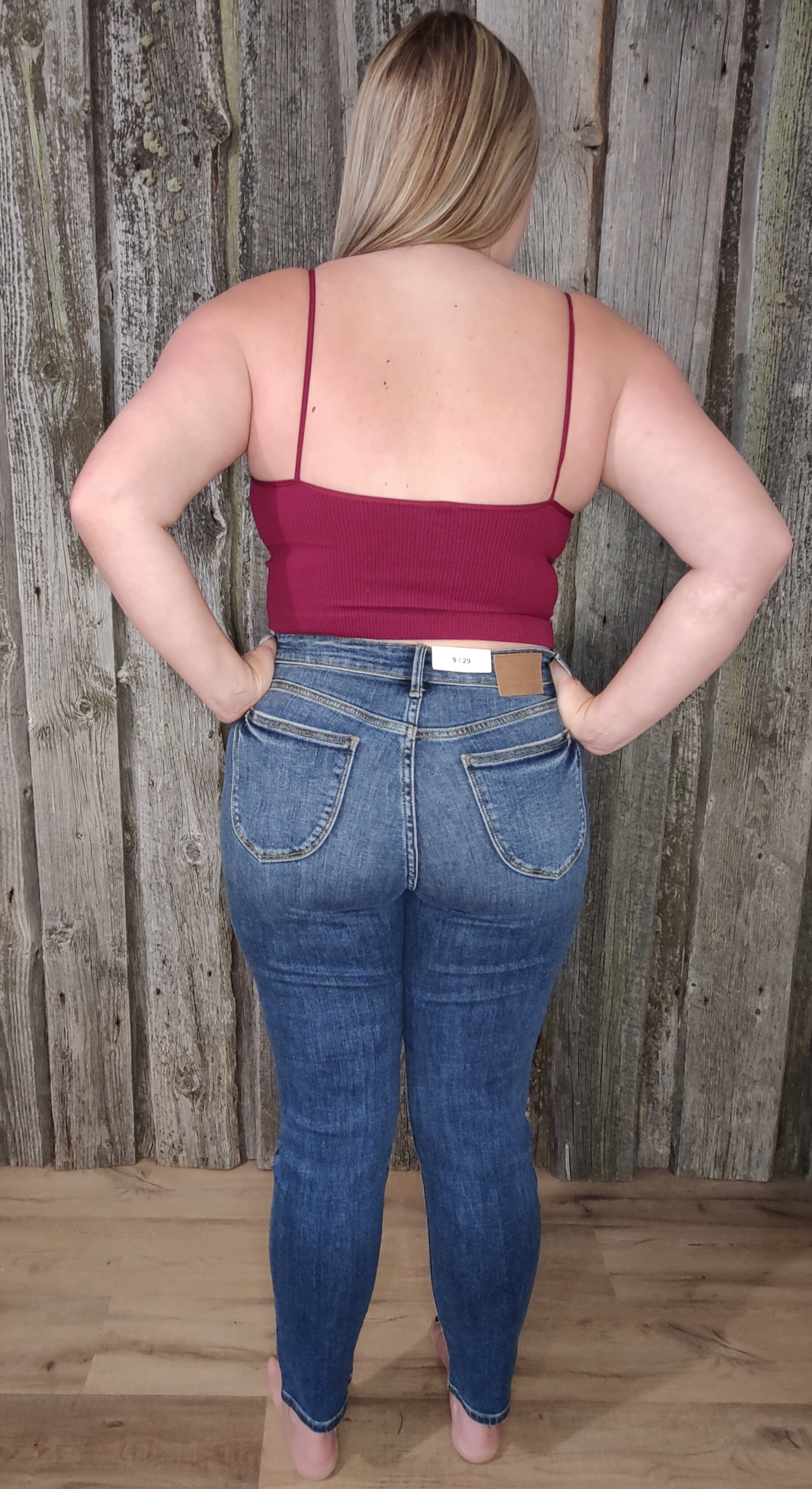 Maggie Dark wash High waisted Shield Back Pocket by Judy Blue