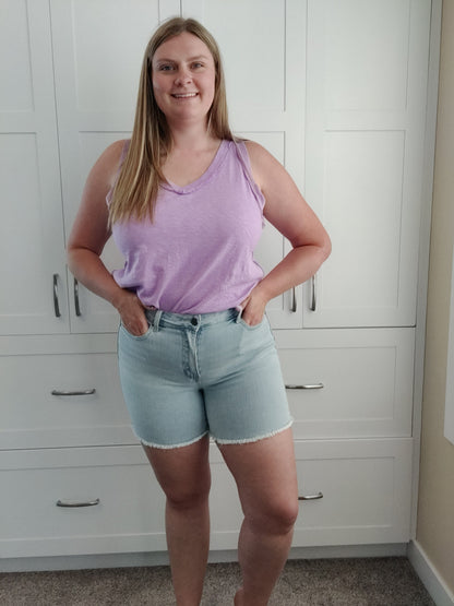 Mel's Fave Denim Shorts in Light Wash - non-distressed Shorts Grace and Lace 