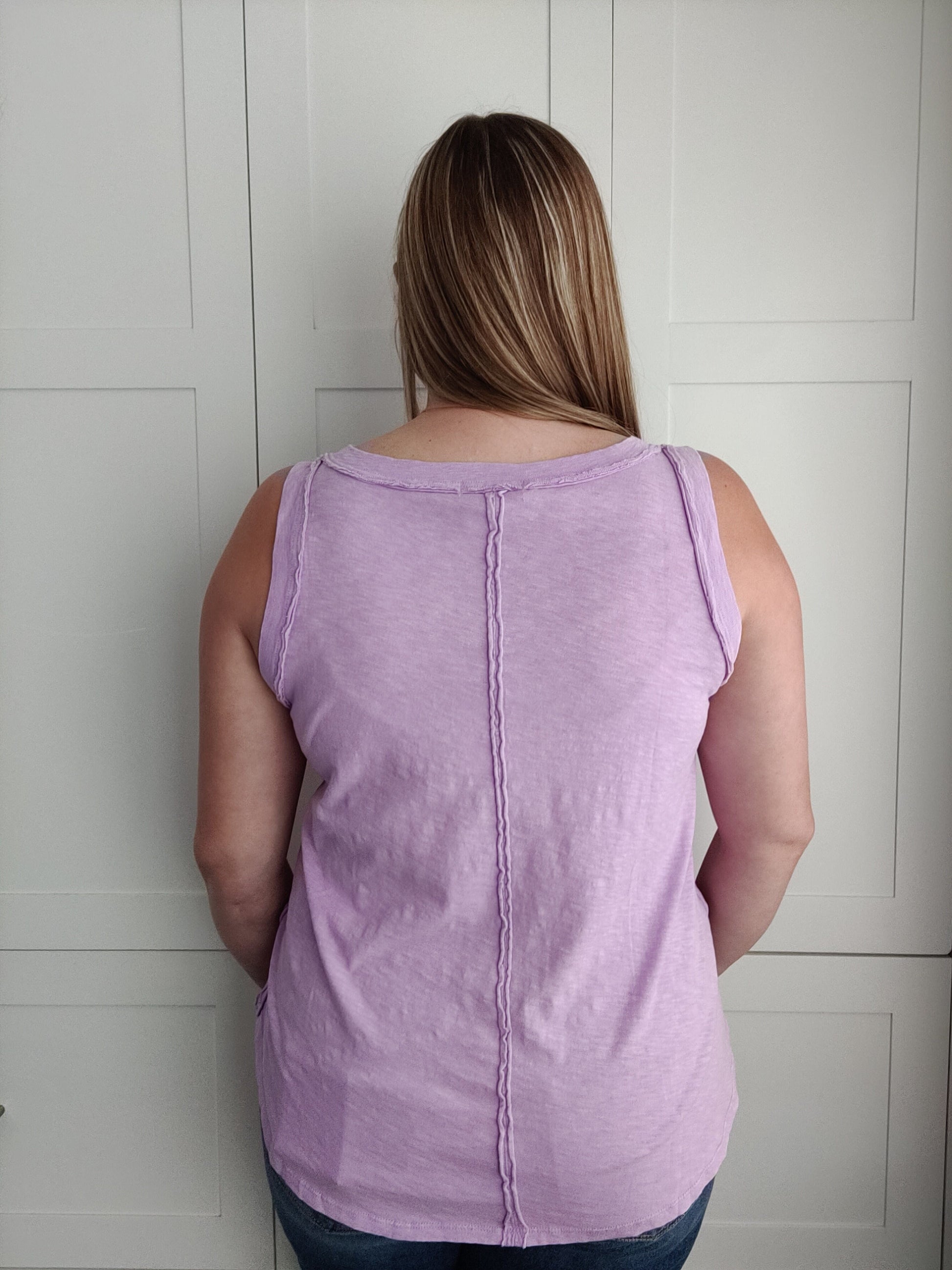 Mineral Washed Tank Top - Dusty Orchid Top Grace & Lace 