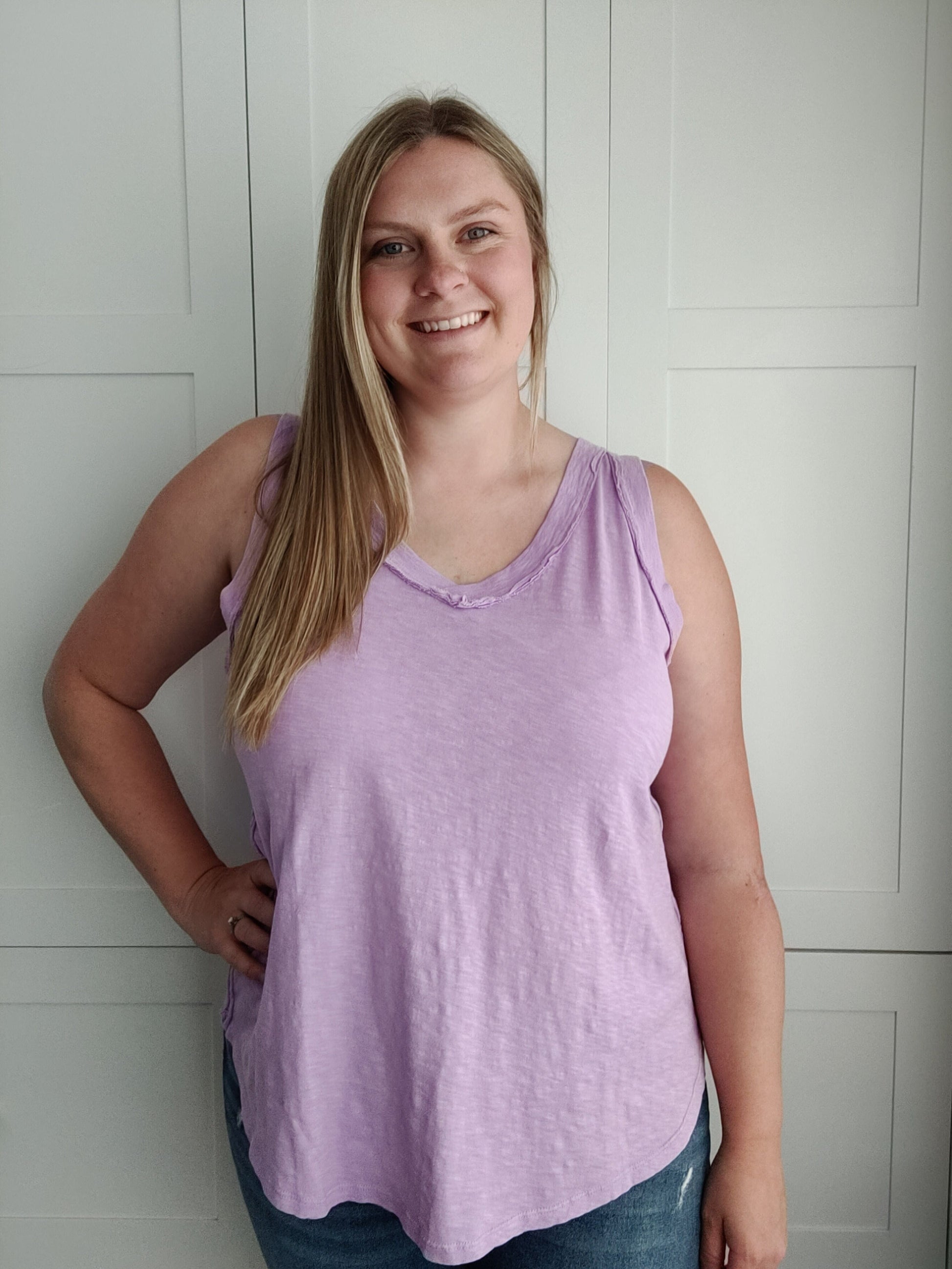 Mineral Washed Tank Top - Dusty Orchid Top Grace & Lace 