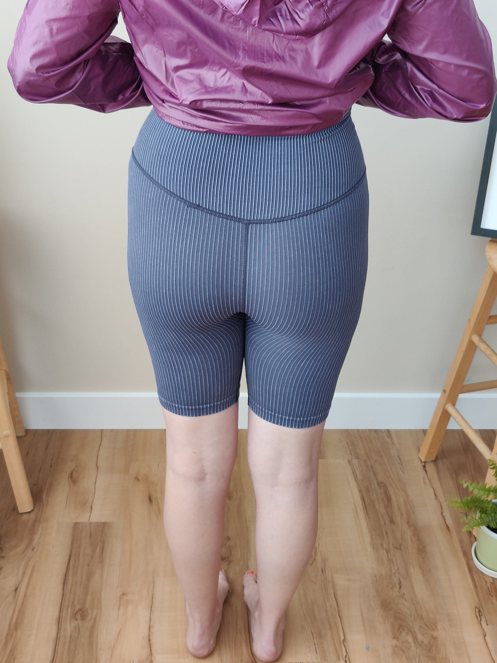 Shape Lilac Contrast Rib Biker Shorts