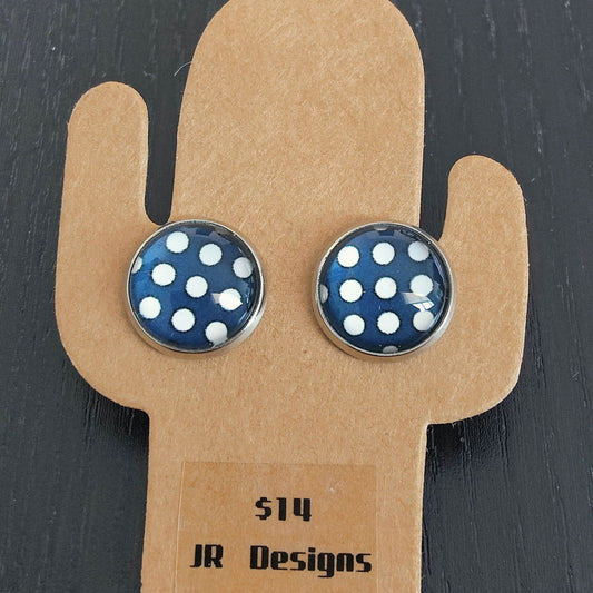 Polka Dot Button Earrings JR Designs 