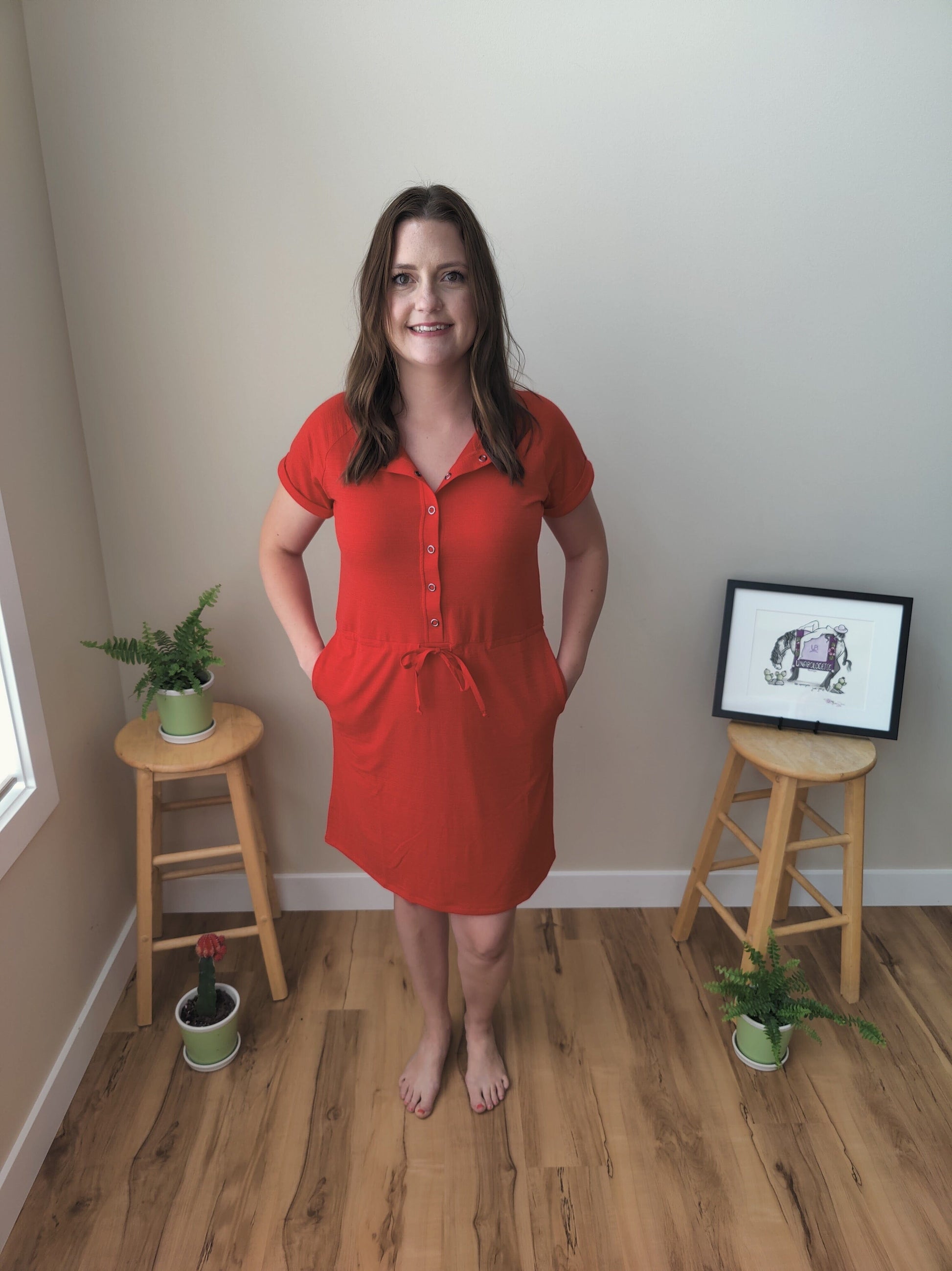 Red Raglan Dress