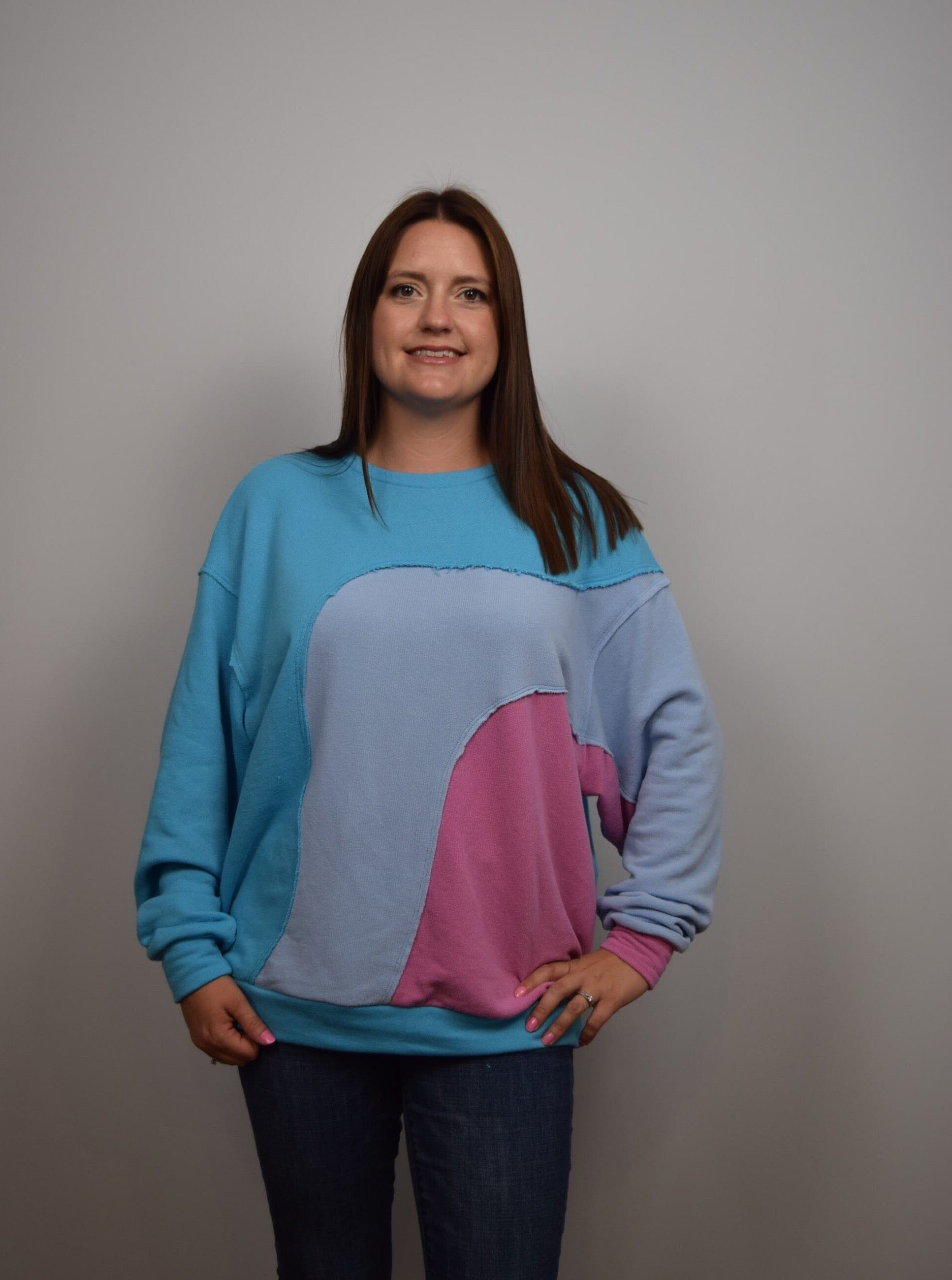 Trina Colour block Crewneck Sweatshirt Bucketlist 